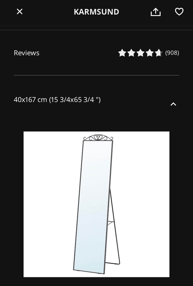 IKEA standing black mirror - photo 5