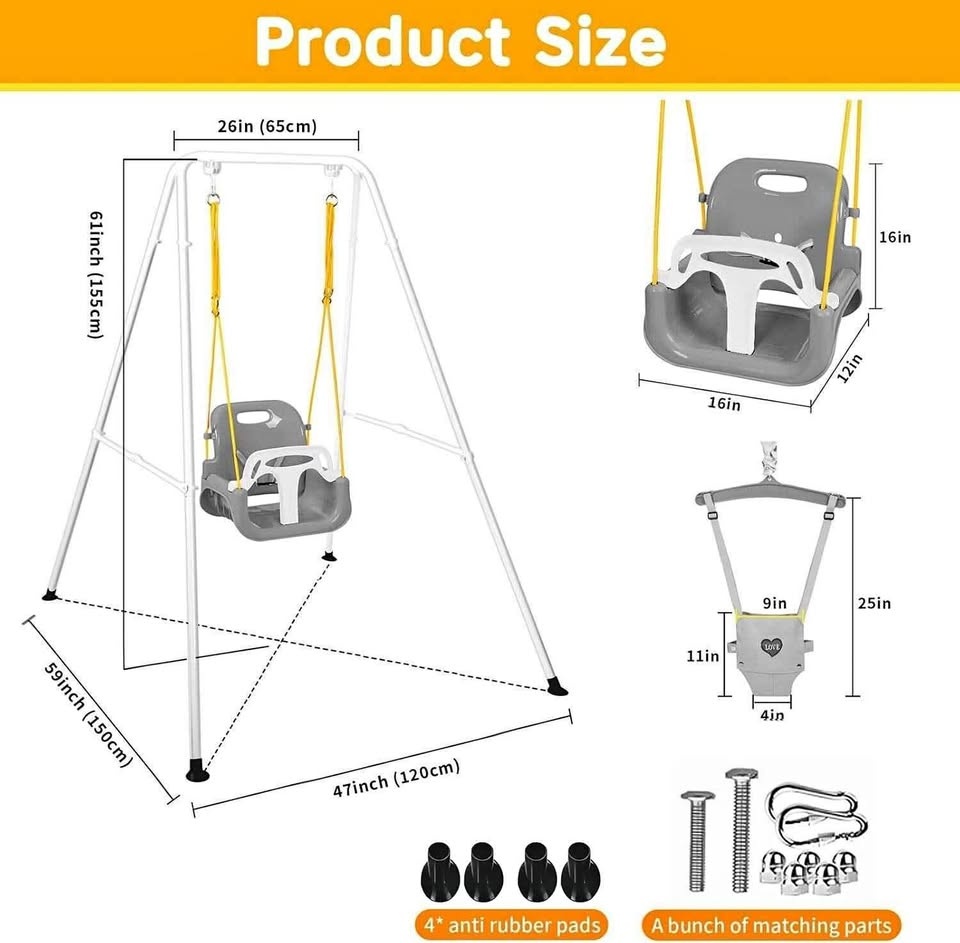 4 in 1 Toddler Swing Set & Baby Jumper