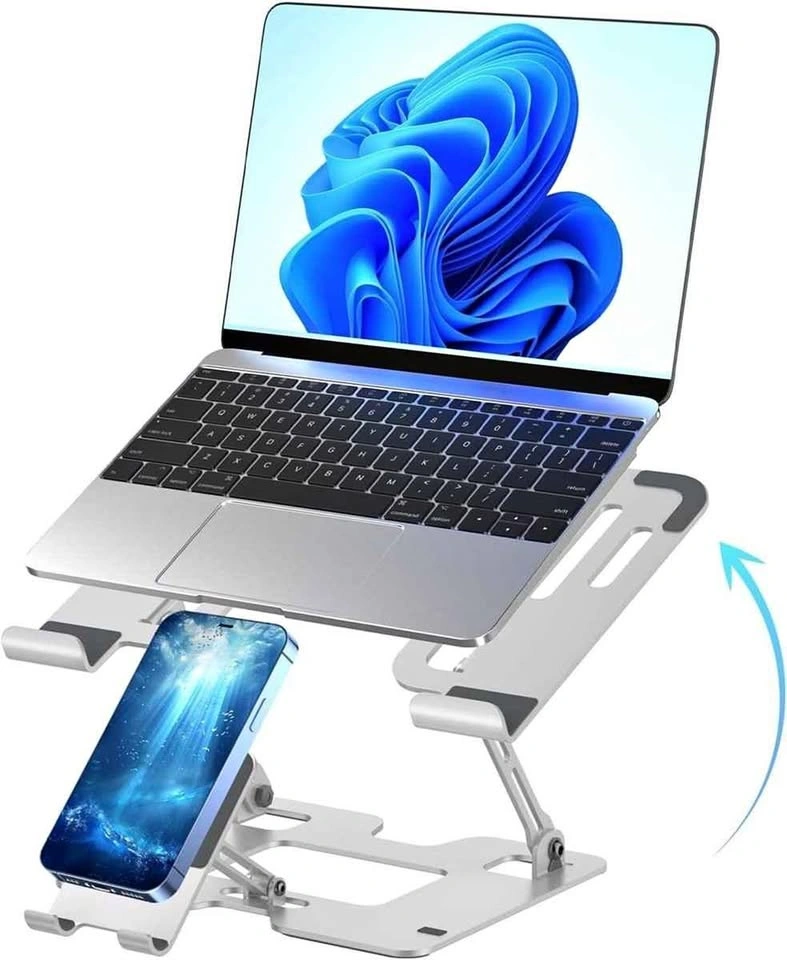Ergonomic 2-in-1 Laptop/Phone Stand (White)
