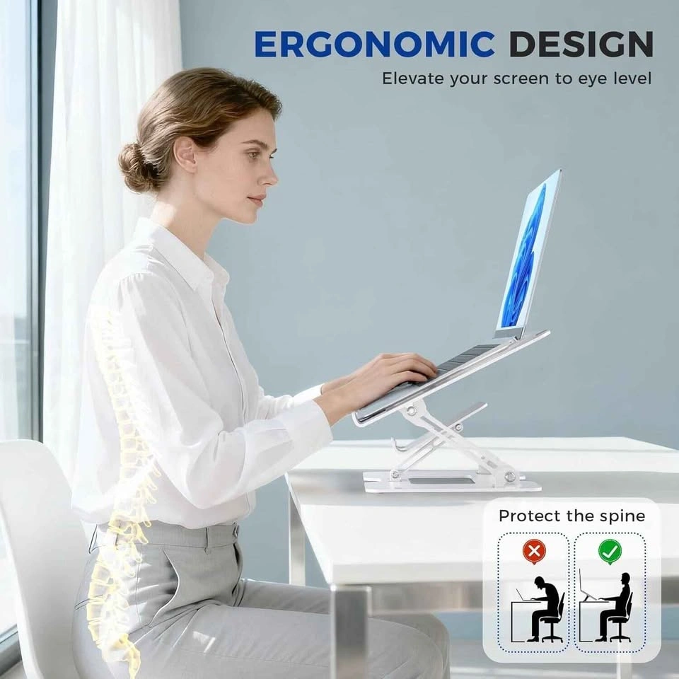 Ergonomic 2-in-1 Laptop/Phone Stand (White) - photo 3