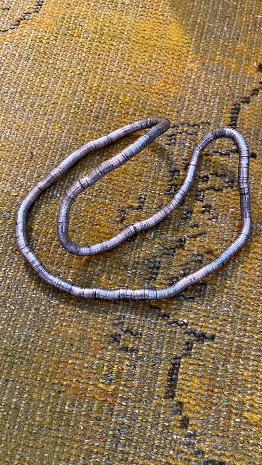 Vintage Reticulated Coil Snake Bendable Necklace or Bracelet Sil