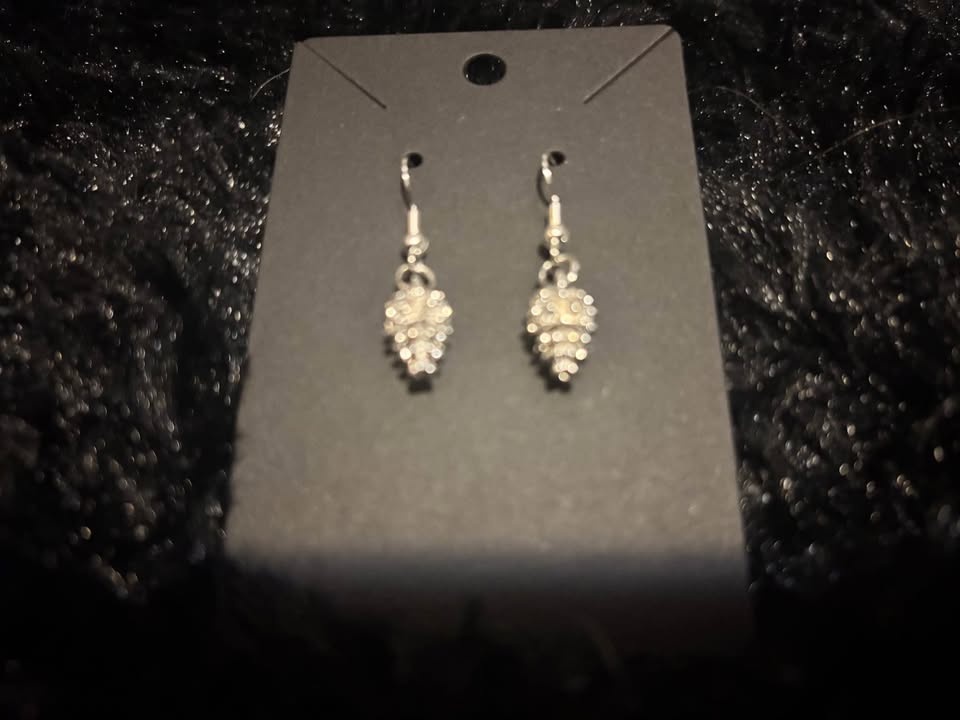 Silver pinecone earrings (3 pairs for $20) - photo 2