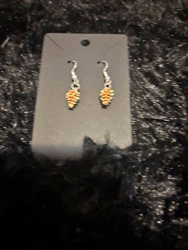 Gold pinecone earrings (3 pairs for $20)