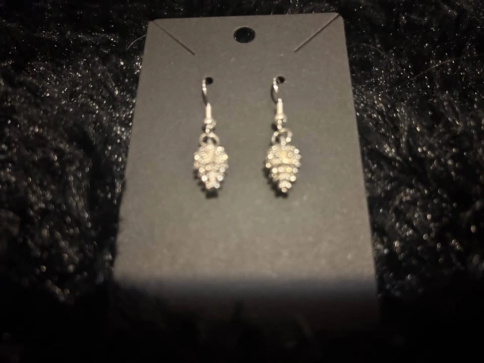 Silver pinecone earrings (3 pairs for $20) - photo 2