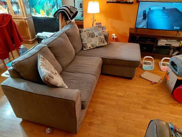 L-Shaped Sectional Couch with Pull Out Bed - photo 2