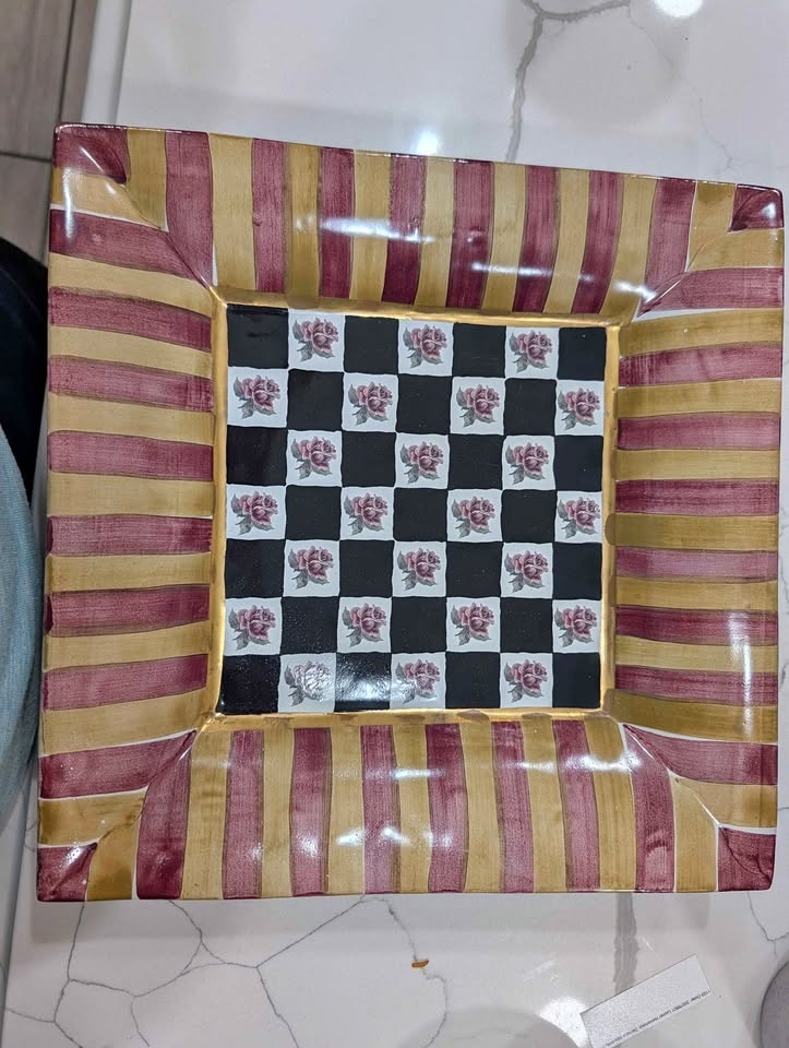 Mackenzie Child Torquay Frank Mustard Square Platter - Retired