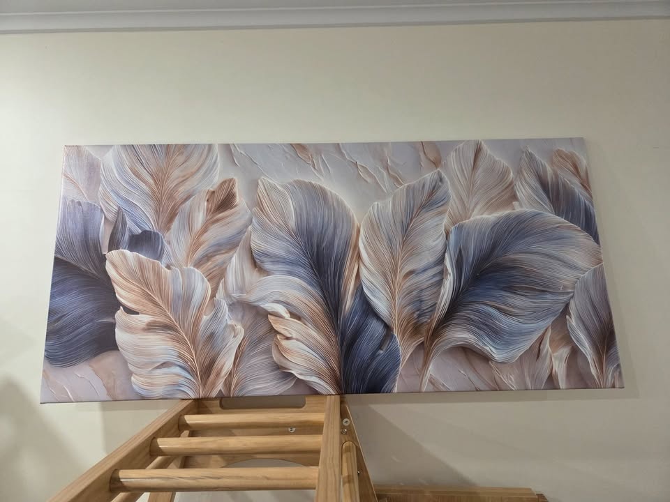 Abstract Leaf Canvas – Large Luxury Wall Art (52 × 24 inches) - photo 2