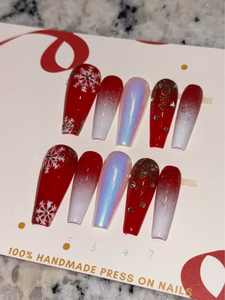 Luxury Press on nails Christmas holiday winter - photo 2