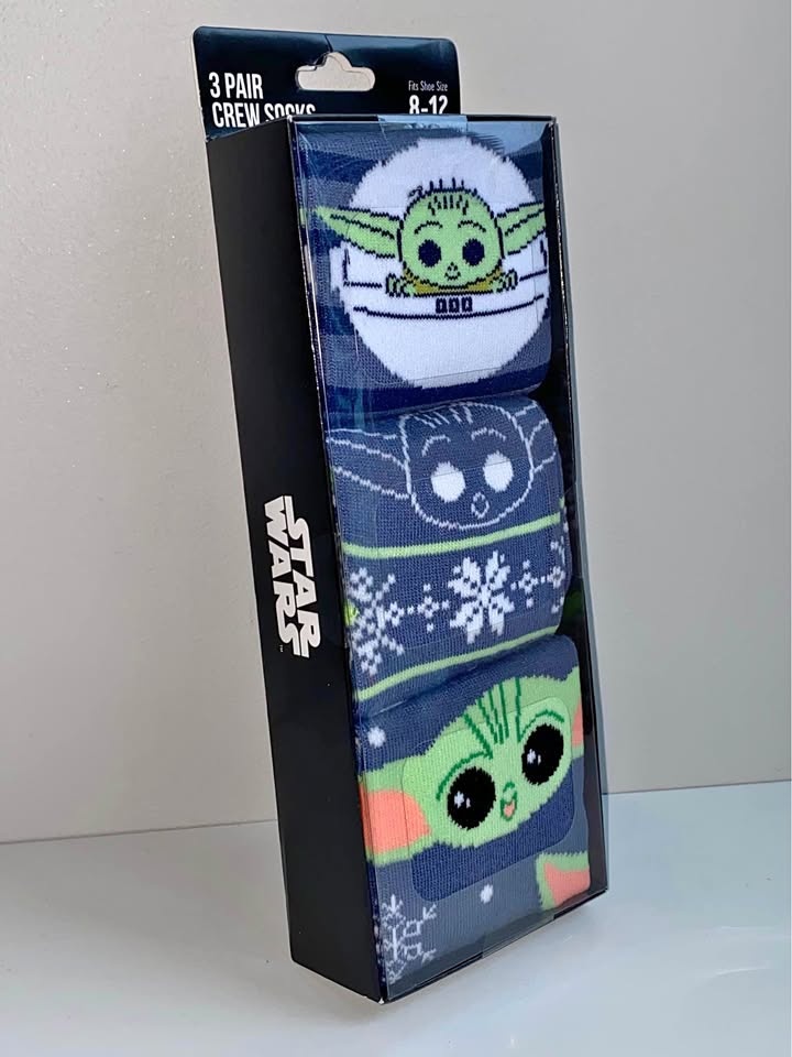Star Wars Baby Yoda Grogu 3-Pack Crew Socks