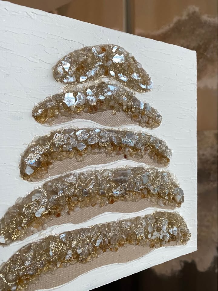 Citrine Crystal & Clear Quartz Crystal Tree Canvas Painting - photo 2