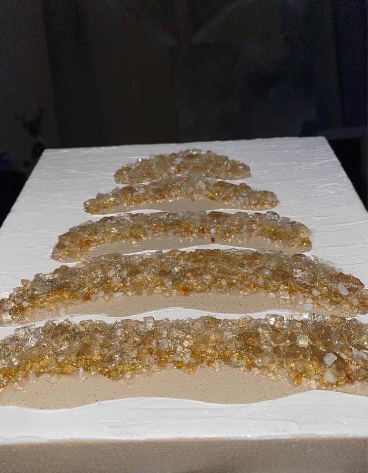 Citrine Crystal & Clear Quartz Crystal Tree Canvas Painting - photo 4