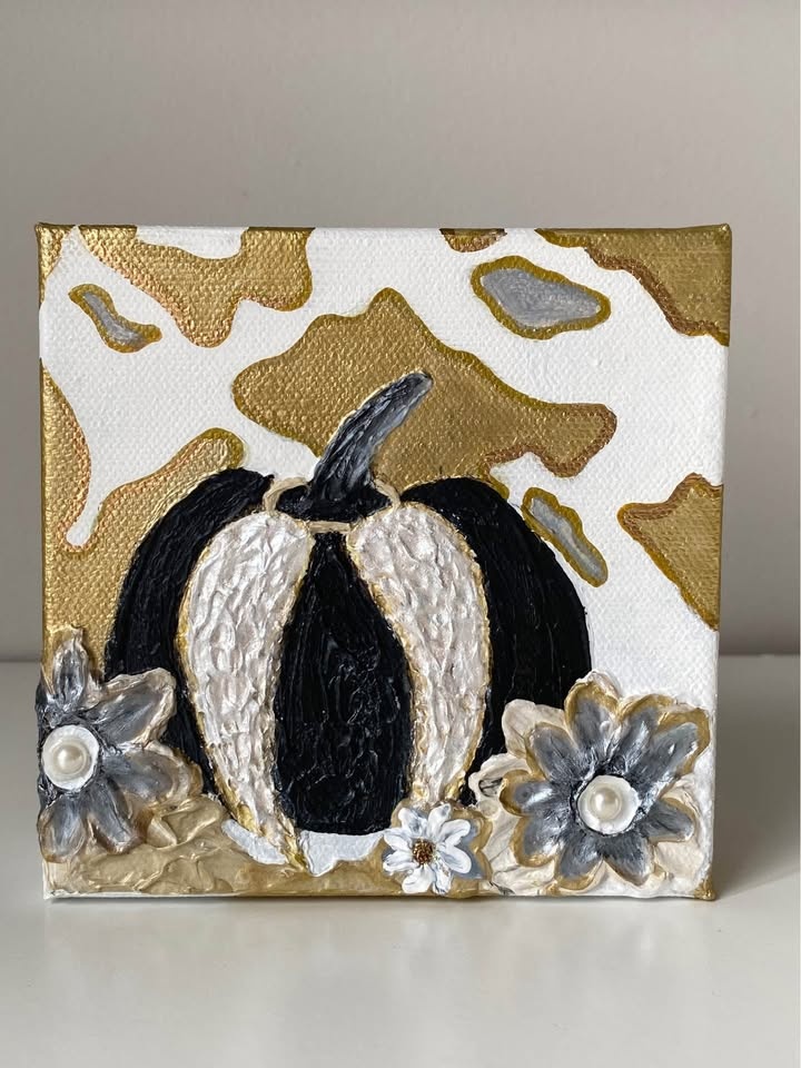 1 day sale! Angel Wings Fall Pumpkin Canvas Art Halloween - photo 2