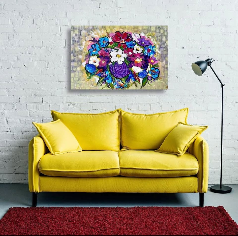 Elegant 24x36 Floral Canvas Art Painting