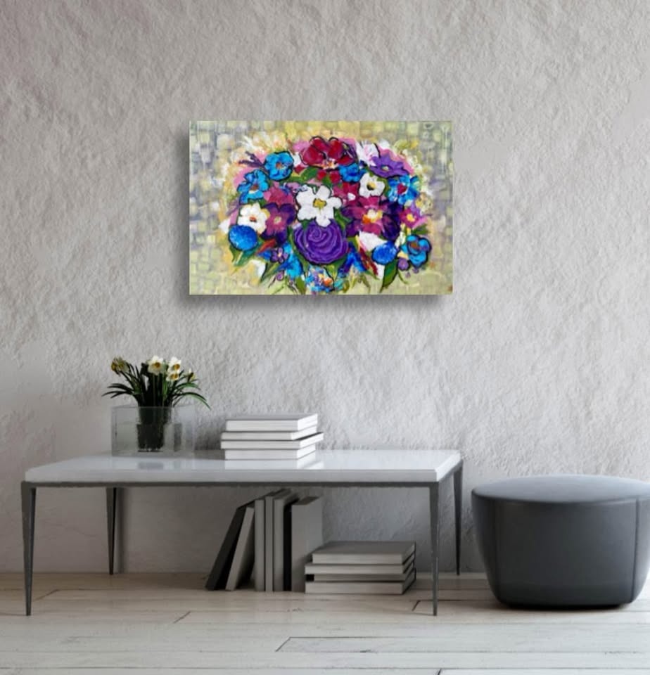 Elegant 24x36 Floral Canvas Art Painting - photo 3