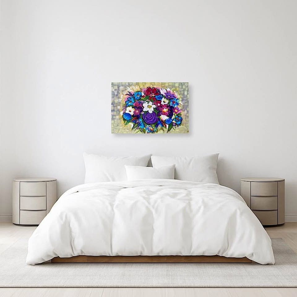 Elegant 24x36 Floral Canvas Art Painting - photo 4