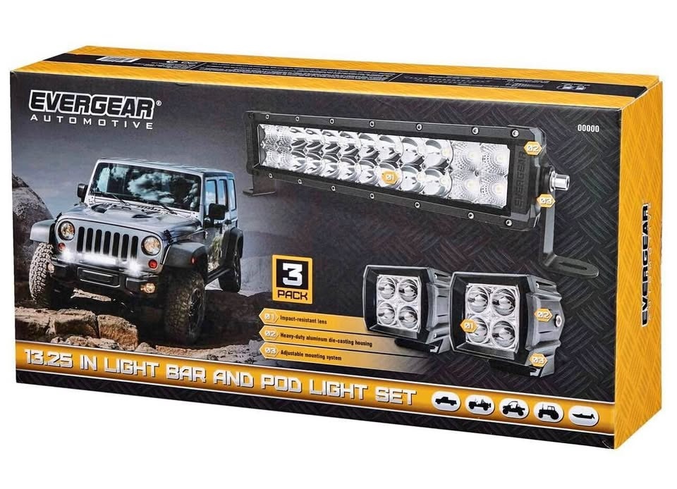 EverGear Off-Road LED Light Bar & Spotlight Combo Kit