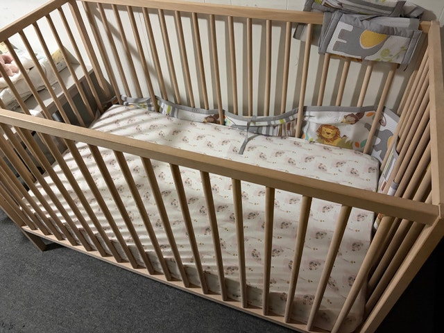 IKEA SNIGLAR Crib + Mattress