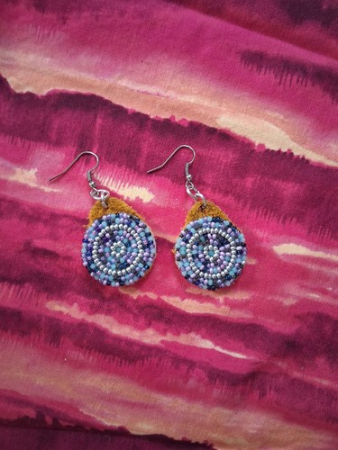 Bead Soup Earrings (Purple & Blue)