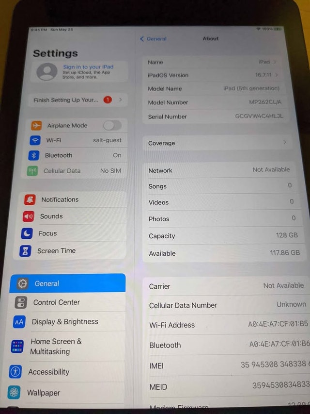 iPad 5th Gen Unlocked