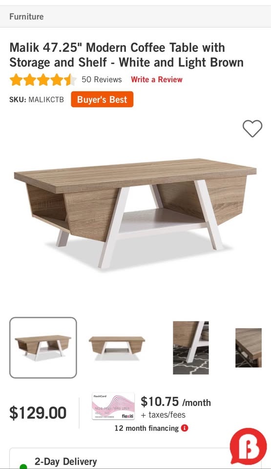 Coffee table with storage and shelf - Moving out sale - photo 2