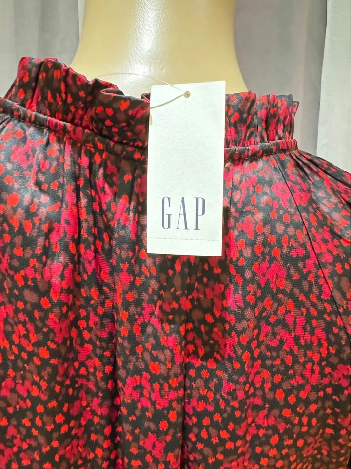 GAP Split-Neck Tiered Casual Mini Dress - SMALL (#17-W) - photo 4