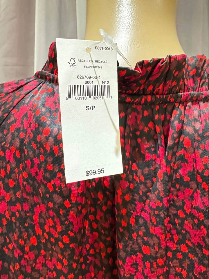 GAP Split-Neck Tiered Casual Mini Dress - SMALL (#17-W) - photo 5