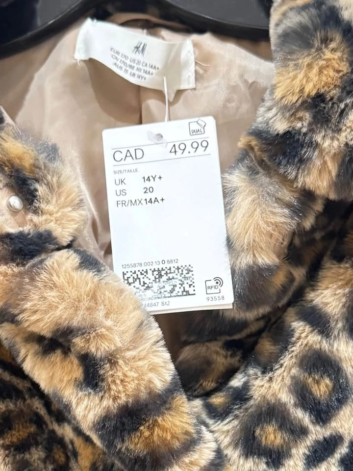 NEW H&M Fluffy Leopard Print Jacket 14Y+ (#2) - photo 3