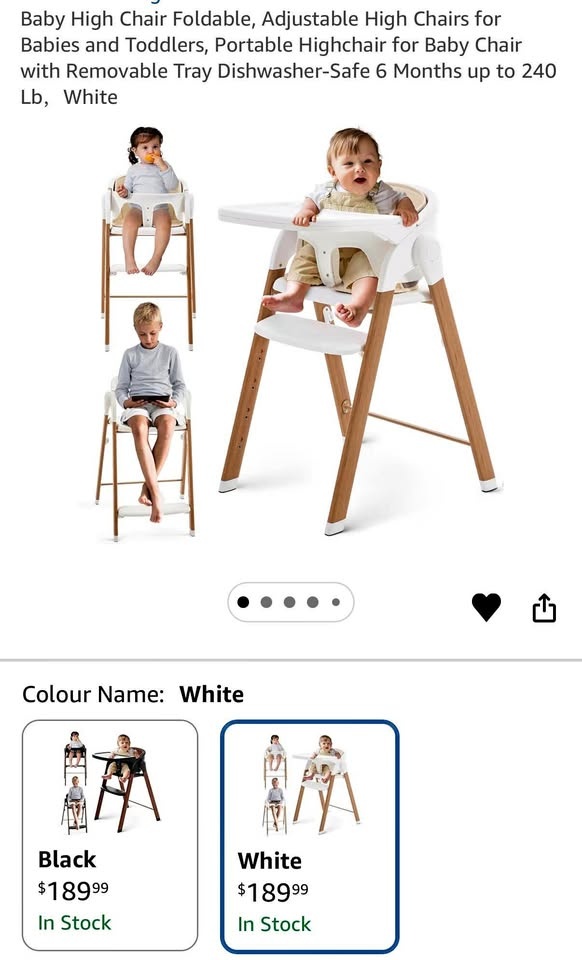Baby High Chair Foldable, Adjustable High Chairs for Babies and