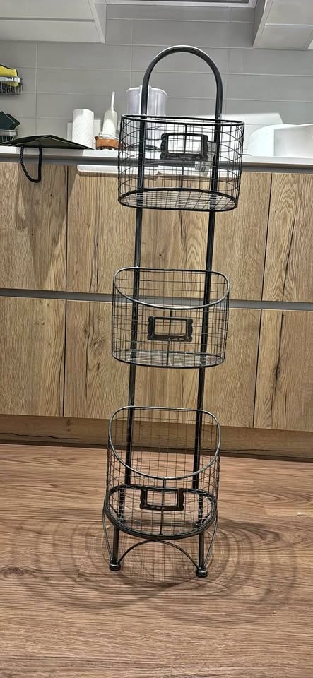 3-Tier Metal Storage Rack / Wire Basket Organizer