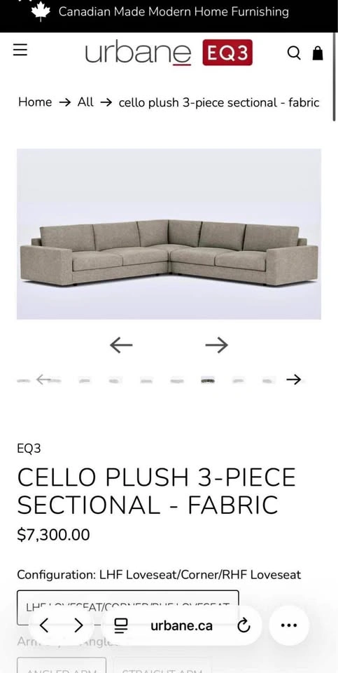 EQ3 3-PIECE PLUSH SECTIONAL