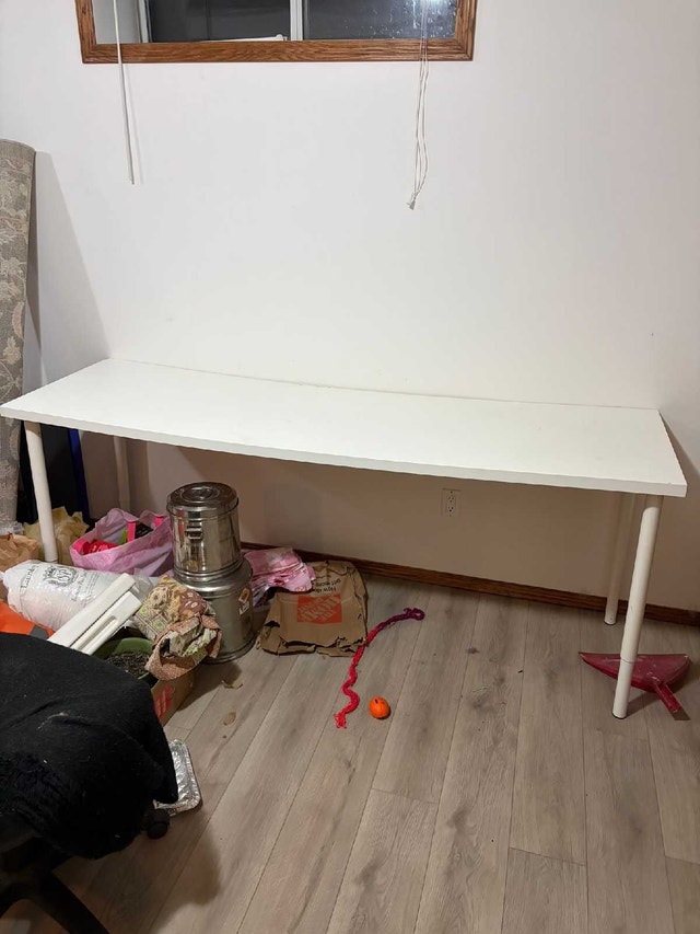 White office table