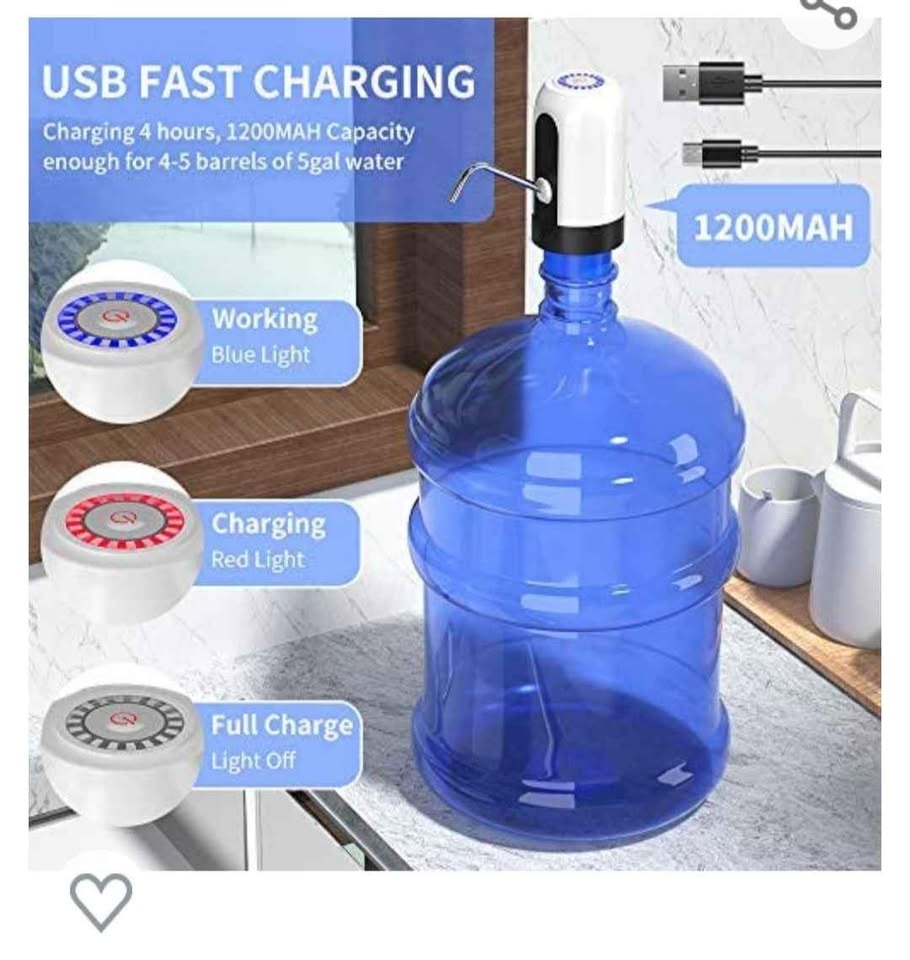 NEW Water Bottle Pump, Water Dispenser 5 Gallon USB - photo 3