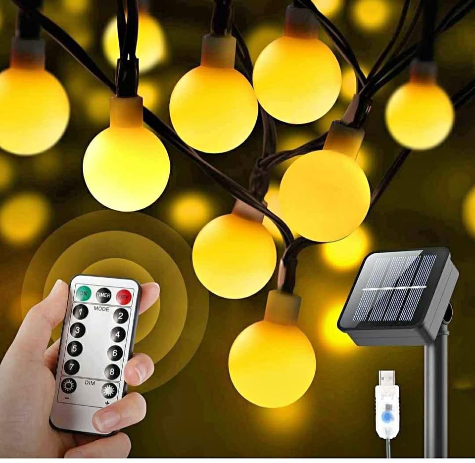 NEW Solar String Lights Outdoor, 60LED Globe