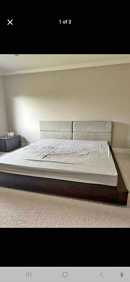 King Size Bed Frame and Mattress with Bed Box