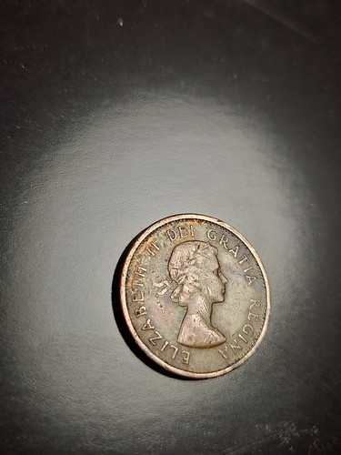 RARE 1963 Canadian Penny - DDO, Folded Edge, Uncleaned