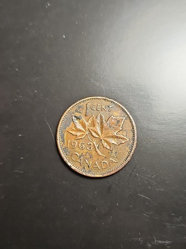 RARE 1963 Canadian Penny - DDO, Folded Edge, Uncleaned - photo 4