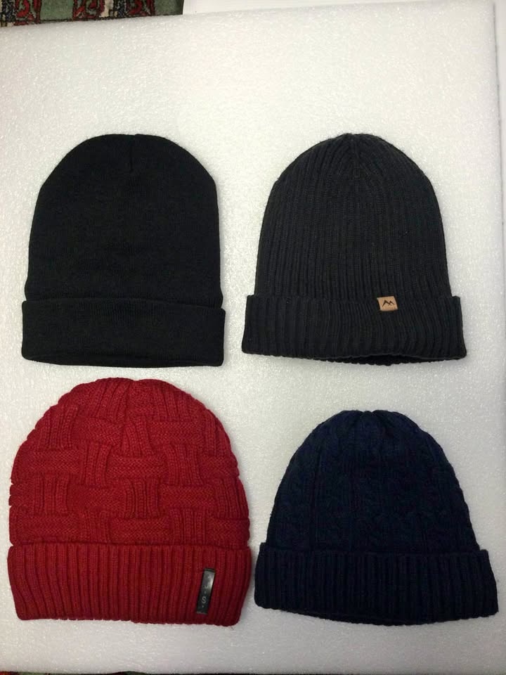 Warm Fleece Lined Knit Beanies, One Size, $6 each