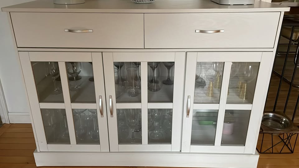 Kitchen Cabinet Sideboard with 3 Glass Doors - photo 2