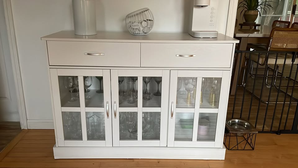 Kitchen Cabinet Sideboard with 3 Glass Doors - photo 3