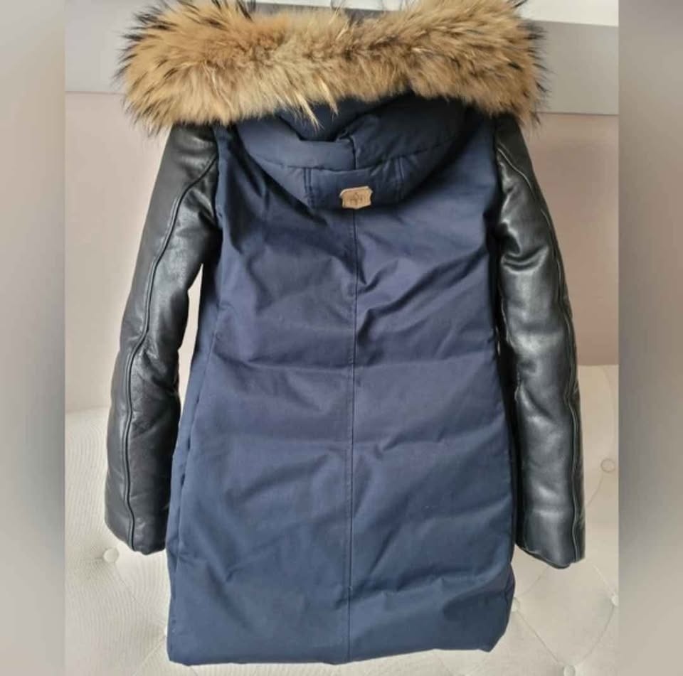Mackage XXS Winter Jacket Navy & Leather Sleeves - photo 3