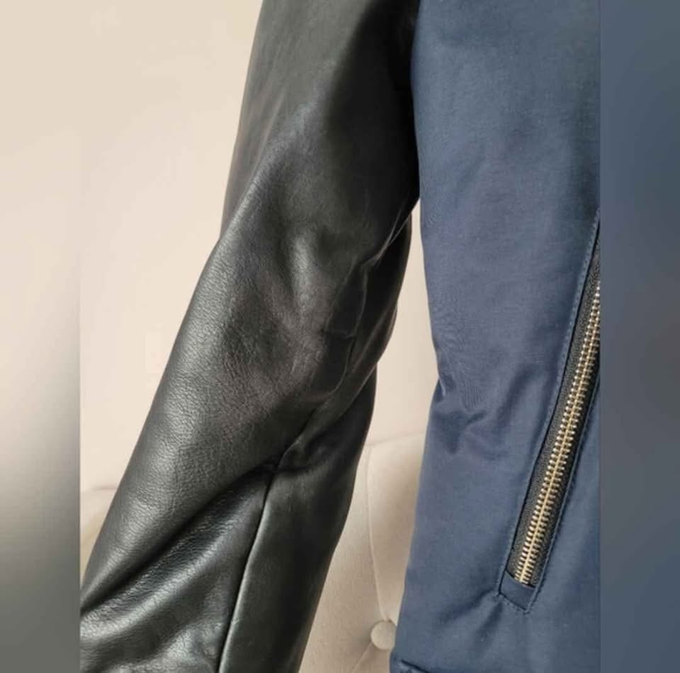 Mackage XXS Winter Jacket Navy & Leather Sleeves - photo 5