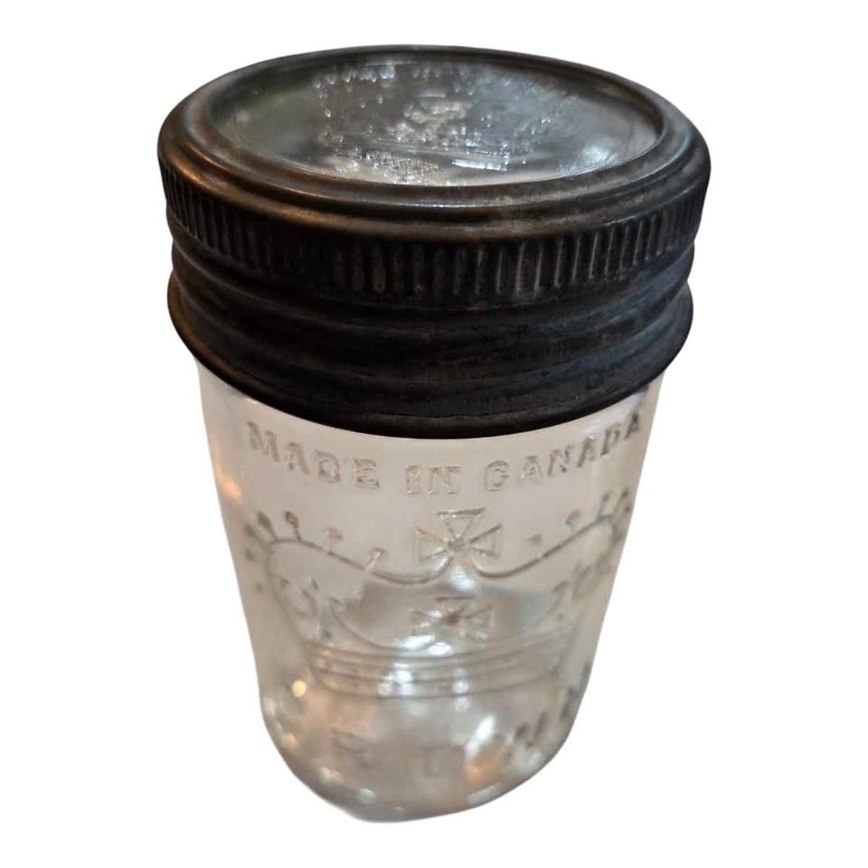 Vintage Crown Glass Mason Jar – 1963 Glass Lid – No. 46