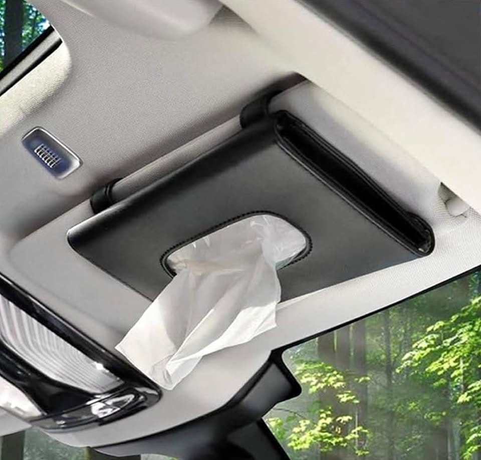 Brand New Car Tissue Holder - PU Leather Hanging Box 🏆