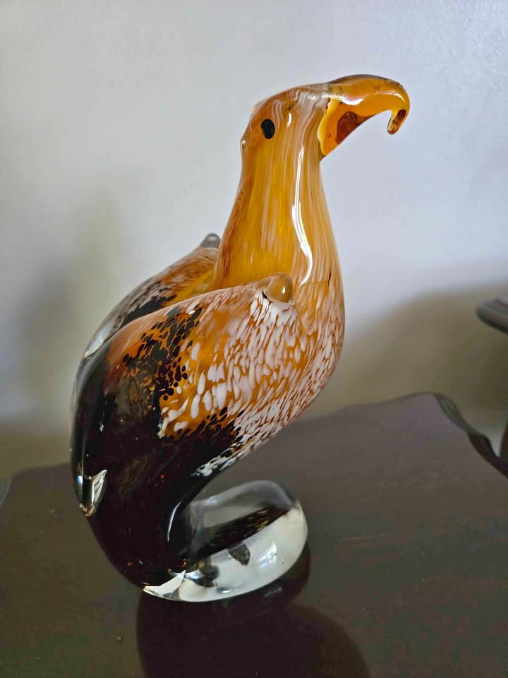 Large Eagle Hand Blown Glass Figurine