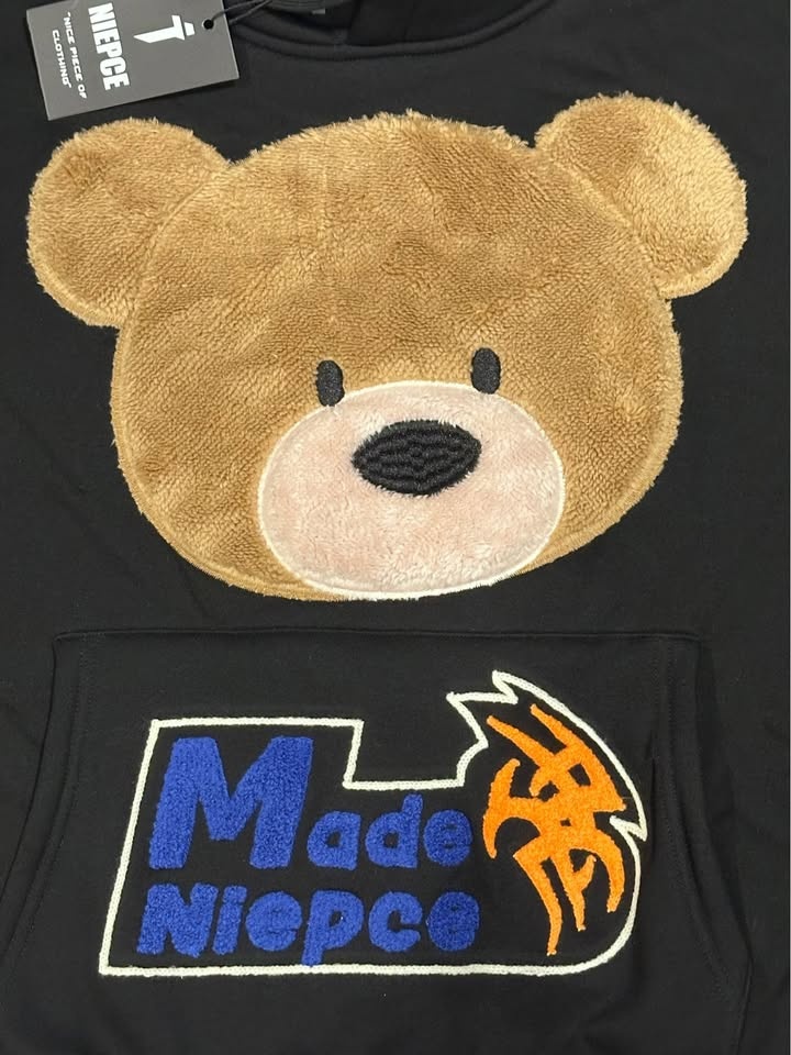 Niepce Furry Teddy Bear Face Hoodie - Size Medium - photo 4