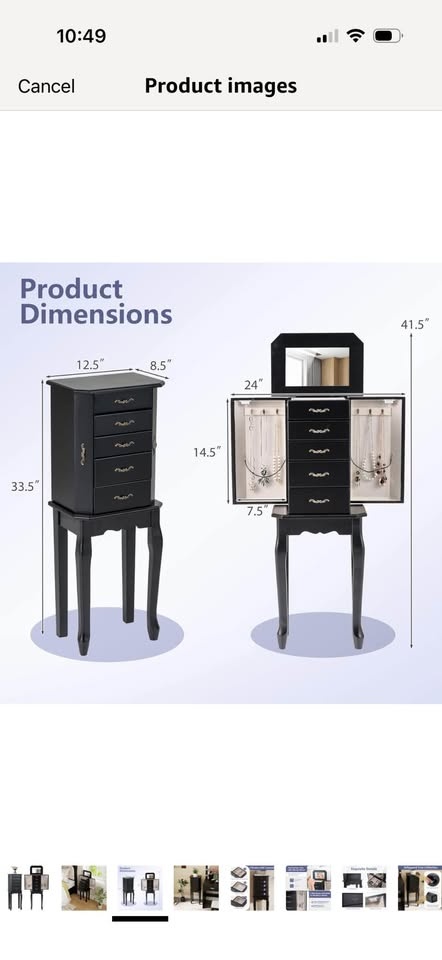 Standing Jewellery Armoire - New - photo 3