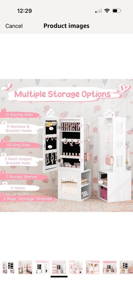 Kids 46” Standing Jewelry Armoire - photo 4