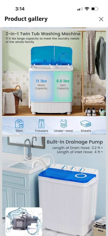 Brand new- Portable Twin Washing Machine - photo 5