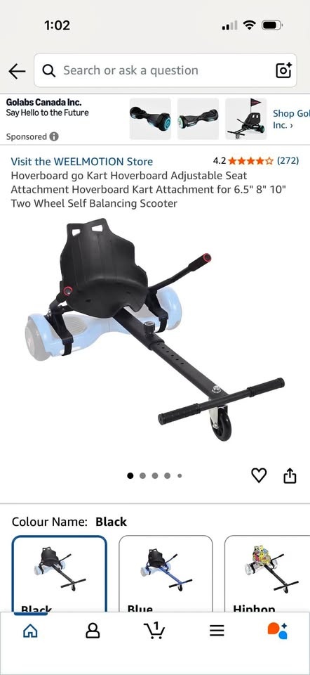 Hoverboard Go Kart Attachment - New