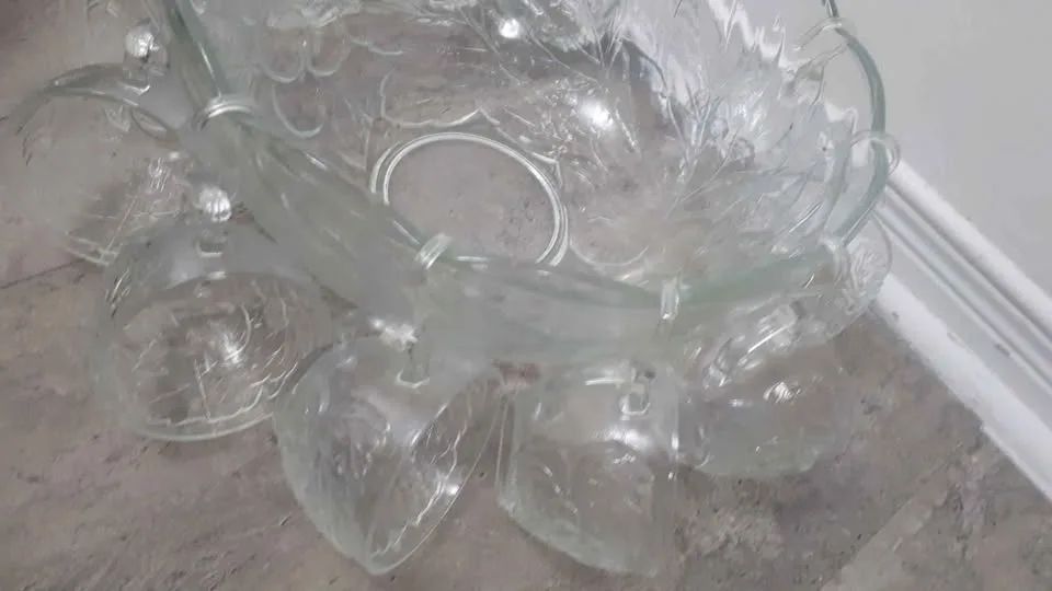 Vintage Glass Fruit Punch Set Read Description image indicator(3)